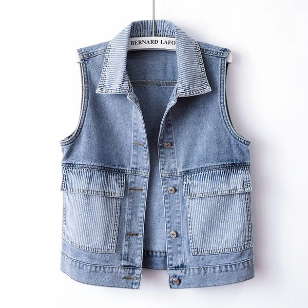 women's vests vintage blue stripe panel large pocket denim tank women's ultra thin short waist coat denim sleeveless jacket korean, Black;white
women's vests vintage blue stripe panel large pocket denim tank women's ultra thin short waist coat denim sleeveless jacket korean, Black;white