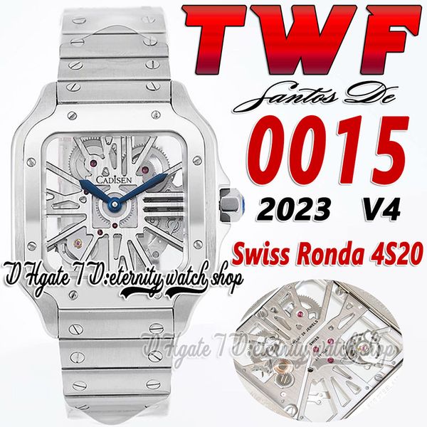 twf v4 tw0015 mens watch swiss ronda 4s20 quartz analog mechanical skeleton dial roman markers quick switch stainless steel bracelet super e, Slivery;brown
twf v4 tw0015 mens watch swiss ronda 4s20 quartz analog mechanical skeleton dial roman markers quick switch stainless steel bracelet super e, Slivery;brown