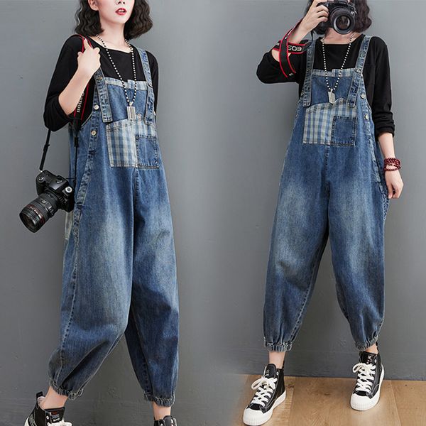 women's jeans boyfriend streetwear cowboy overalls jean retro national hip hop harajuku patch wideleg suspenders rompers trousers 23032, Blue
women's jeans boyfriend streetwear cowboy overalls jean retro national hip hop harajuku patch wideleg suspenders rompers trousers 23032, Blue