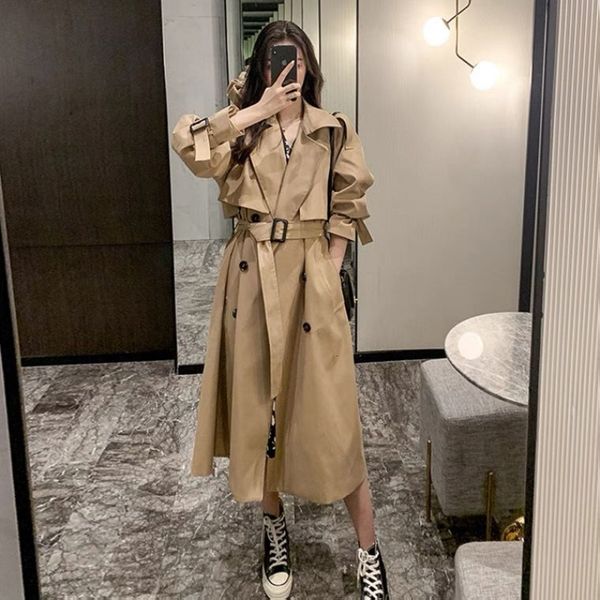 women's trench coats women temperament spring fashion design vintage tunic sashes loose retros double breasted windbreaker female y2k 2, Tan;black
women's trench coats women temperament spring fashion design vintage tunic sashes loose retros double breasted windbreaker female y2k 2, Tan;black
