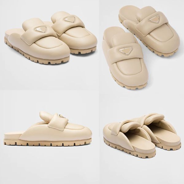 soft padded nappas leather sabots 1s084 designer sandals metal triangle logo hybrid design modern simple lightweight soft durable slippers s, Black
soft padded nappas leather sabots 1s084 designer sandals metal triangle logo hybrid design modern simple lightweight soft durable slippers s, Black