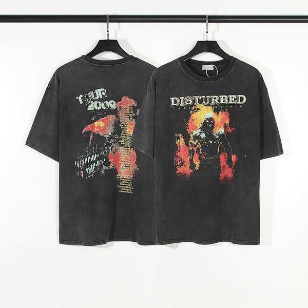 non fog short sleeve men's vintage american high street retro dark flame old t-shirt made in europe and america, White;black
non fog short sleeve men's vintage american high street retro dark flame old t-shirt made in europe and america, White;black