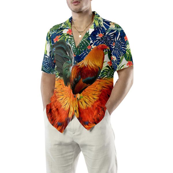 men's casual shirts rooster hawaiian printed summer seaside vacation 2023 230329, White;black
men's casual shirts rooster hawaiian printed summer seaside vacation 2023 230329, White;black