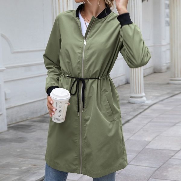 women's trench coats autumn and winter pocket drawstring outdoor dustproof jacket waterproof windbreaker long sleeve stand collar midle, Tan;black
women's trench coats autumn and winter pocket drawstring outdoor dustproof jacket waterproof windbreaker long sleeve stand collar midle, Tan;black
