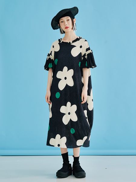 casual dresses imakokoni original loose big flower dress summer women's short sleeve casual designer ruffle dresses for women 223702 23, Black;gray
casual dresses imakokoni original loose big flower dress summer women's short sleeve casual designer ruffle dresses for women 223702 23, Black;gray