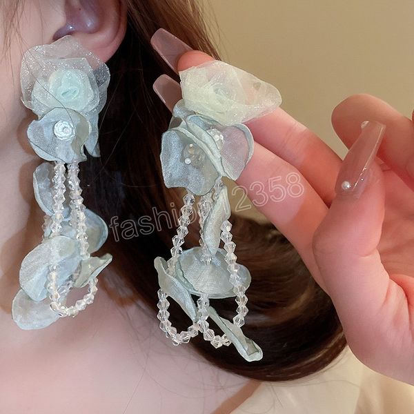silver needle organza flower crystal tassel women dangle earrings sweet design earrings fashion personality female party jewelry
silver needle organza flower crystal tassel women dangle earrings sweet design earrings fashion personality female party jewelry