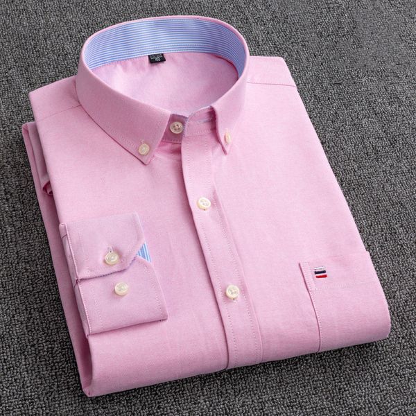 men's casual shirts s~7xl 100% cotton oxford purple shirt men's long sleeve pocket soft comfortable regular fit business casual dr, White;black
men's casual shirts s~7xl 100% cotton oxford purple shirt men's long sleeve pocket soft comfortable regular fit business casual dr, White;black