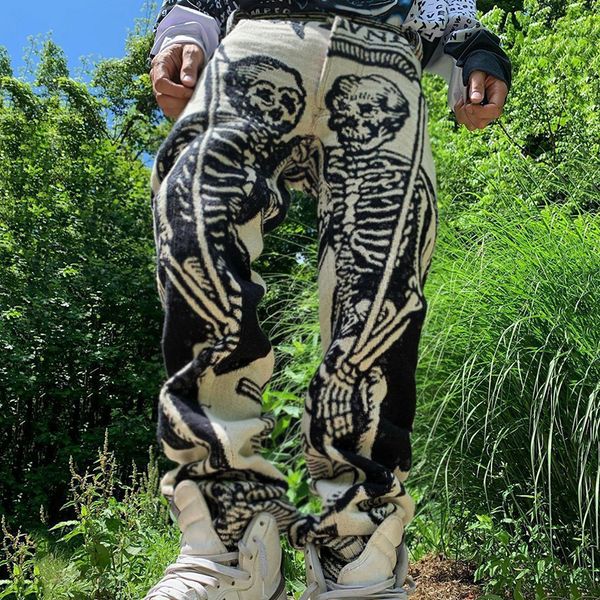 men's pants autumn vintage skull printed straight men trend loose sweatpants spring streetwear mens leisure long pant 230329, Black
men's pants autumn vintage skull printed straight men trend loose sweatpants spring streetwear mens leisure long pant 230329, Black