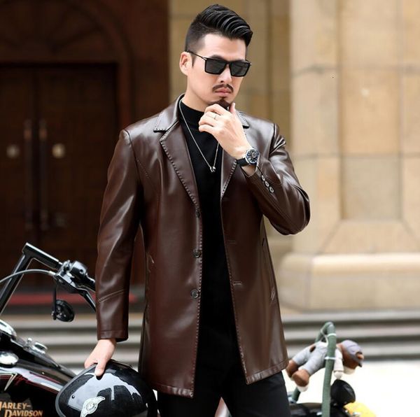 men's leather faux men jackets genuine sheepskin coats suits threebutton autumn casual mens plus size outwear 230329, Black
men's leather faux men jackets genuine sheepskin coats suits threebutton autumn casual mens plus size outwear 230329, Black