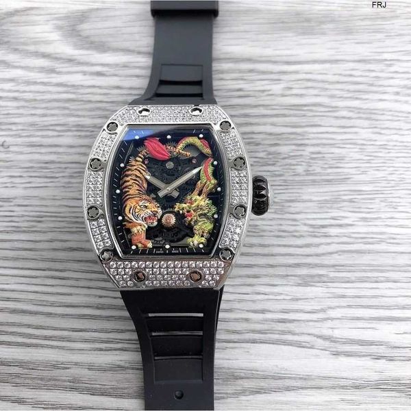 watches designer richads mile mens business bucket full automatic mechanical fashion trend precision steel diamond ring dragon tiger glow fr, Slivery;black
watches designer richads mile mens business bucket full automatic mechanical fashion trend precision steel diamond ring dragon tiger glow fr, Slivery;black
