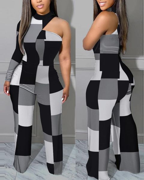 women's jumpsuits rompers autumn fashion color contrast print bodysuit women's off shoulder one sleeve wide leg bodysuit women, Black;white
women's jumpsuits rompers autumn fashion color contrast print bodysuit women's off shoulder one sleeve wide leg bodysuit women, Black;white