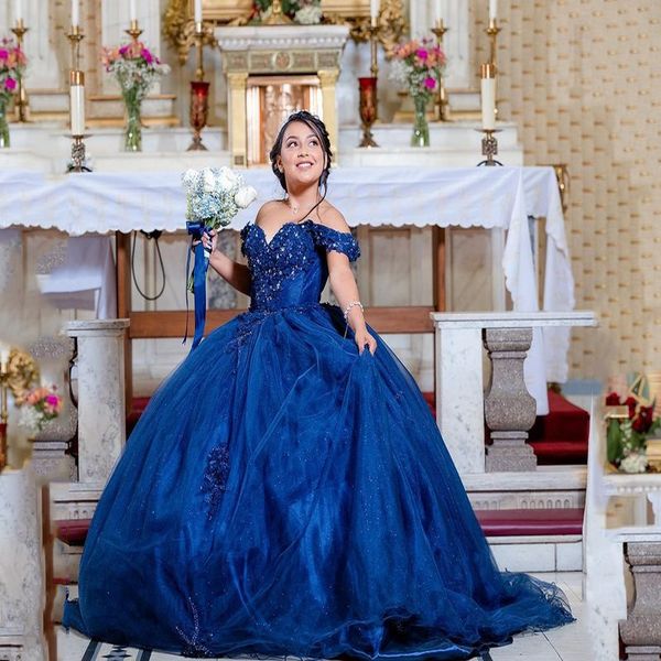 navy blue ball gown quinceanera dresses 15 years off-shoulder 3d flower beading tulle formal princess birthday gowns, Blue;red
navy blue ball gown quinceanera dresses 15 years off-shoulder 3d flower beading tulle formal princess birthday gowns, Blue;red