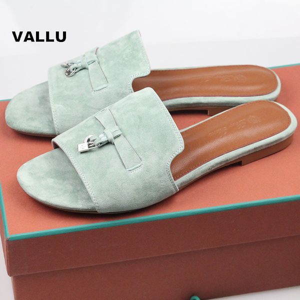 slippers vallu summer flat suede highgrade metal buckle ladies home comfortable exquisite sandals 230329, Black
slippers vallu summer flat suede highgrade metal buckle ladies home comfortable exquisite sandals 230329, Black