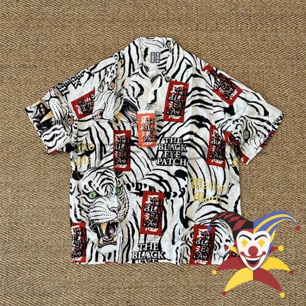 full print shirt men women hawaii beach shirts 23ss, White;black