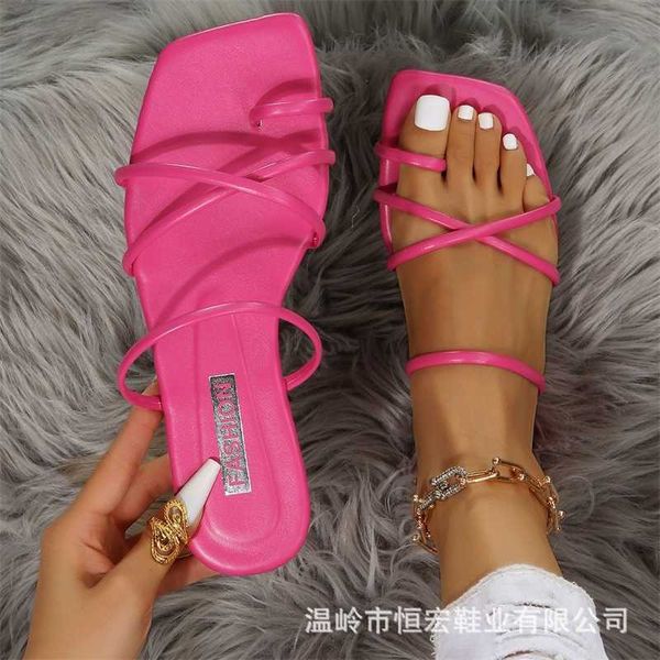 summer designer sandals and slippers women 2023 new flat toe slides lace up flip flops, Black
summer designer sandals and slippers women 2023 new flat toe slides lace up flip flops, Black