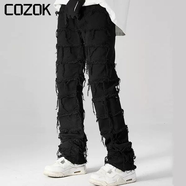 mens jeans retro solid color striped tassel straight pants high street ripped hip hop baggy oversized casual denim trousers 230329, Blue
mens jeans retro solid color striped tassel straight pants high street ripped hip hop baggy oversized casual denim trousers 230329, Blue