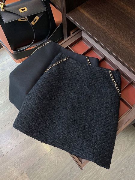 skirts autumn korean style chain decoration women tweed high waist slim aline skirts fahion wrap mini skirt 230329, Black
skirts autumn korean style chain decoration women tweed high waist slim aline skirts fahion wrap mini skirt 230329, Black