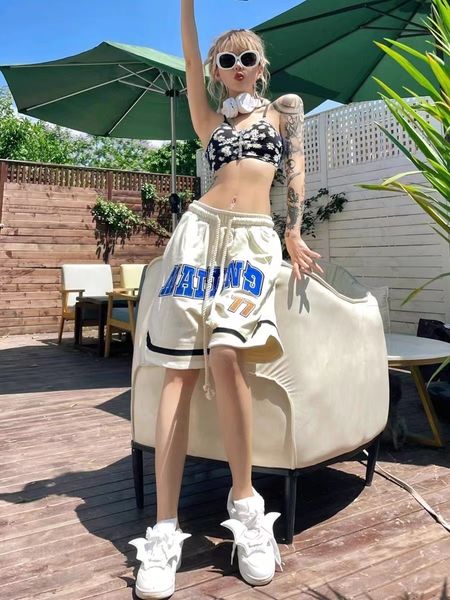 womens shorts american summer loose high street embroidered shorts womens wide leg cropped pants mens drawstring sports basketball pants 230, White;black
womens shorts american summer loose high street embroidered shorts womens wide leg cropped pants mens drawstring sports basketball pants 230, White;black