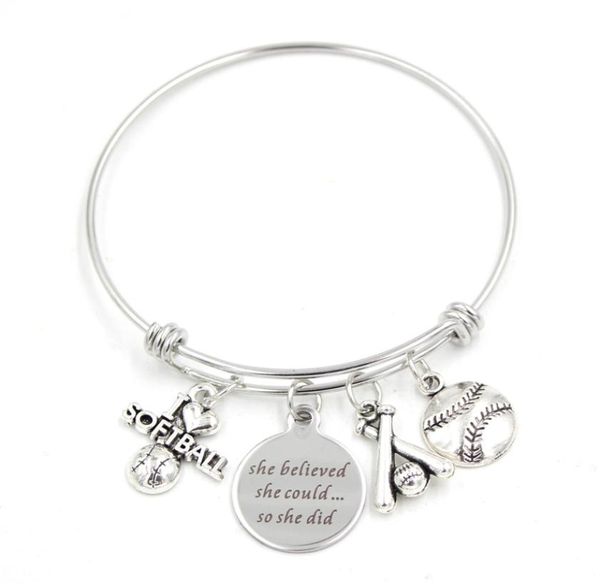 new arrival fashion stainless steel wire bangle softball jewelry sport charm bracelets i love softball bracelets for women gift5195925, Golden;silver
new arrival fashion stainless steel wire bangle softball jewelry sport charm bracelets i love softball bracelets for women gift5195925, Golden;silver