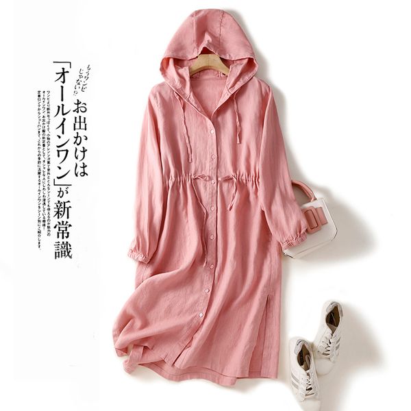 women's trench coats medium length cotton and linen hooded long sleeved coat for autumn waistband cardigan 230329, Tan;black
women's trench coats medium length cotton and linen hooded long sleeved coat for autumn waistband cardigan 230329, Tan;black