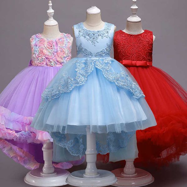 girl's dresses new year flower long trailing girls dress summer wedding lace mesh ball gown party princess dress children kids clothes, Red;yellow
girl's dresses new year flower long trailing girls dress summer wedding lace mesh ball gown party princess dress children kids clothes, Red;yellow