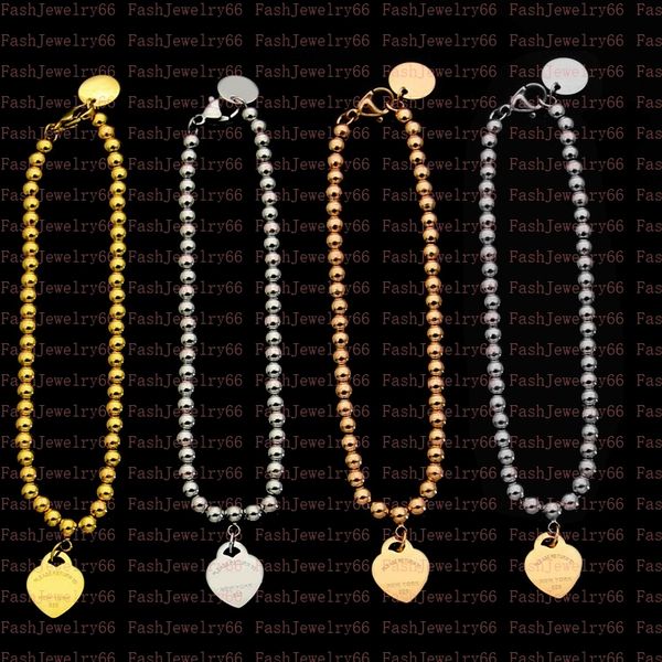 round beads luxury beaded bracelet designer chain female necklace bracelet classic heart set 18k gold girl valentine's day gift stainle, Black
round beads luxury beaded bracelet designer chain female necklace bracelet classic heart set 18k gold girl valentine's day gift stainle, Black