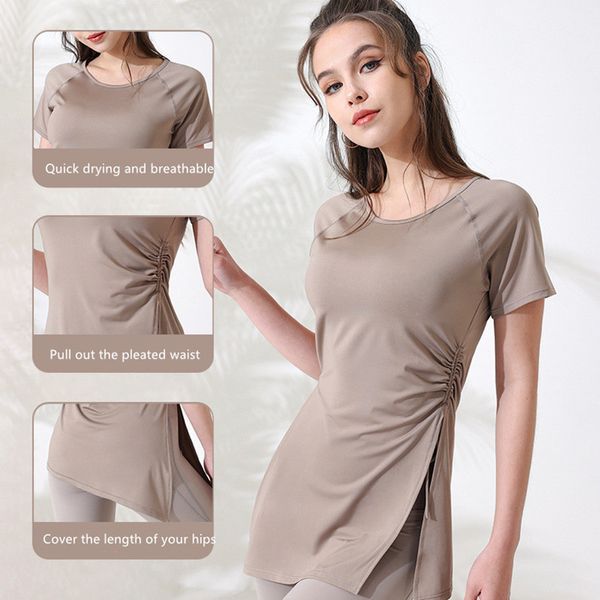 ll women yoga short sleeve shirt sports long style outfit workout loose blouse fitness workout fashion tees ll735
ll women yoga short sleeve shirt sports long style outfit workout loose blouse fitness workout fashion tees ll735