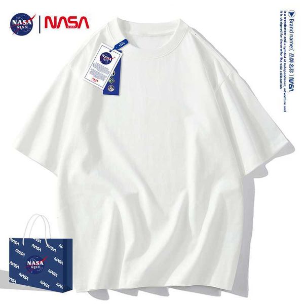 nasa co branded american heavyweight cotton short sleeve t-shirt men's and women's loose pure white t-shirt oversize bottom shirt, White;black
nasa co branded american heavyweight cotton short sleeve t-shirt men's and women's loose pure white t-shirt oversize bottom shirt, White;black