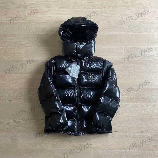 men's down parkas high street trapstar black glossy cotton suit removable hat versatile jacket t230329
men's down parkas high street trapstar black glossy cotton suit removable hat versatile jacket t230329