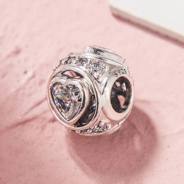 925 sterling silver elevated heart bead with clear cz fits european jewelry pandora style charm bracelets, Black
925 sterling silver elevated heart bead with clear cz fits european jewelry pandora style charm bracelets, Black