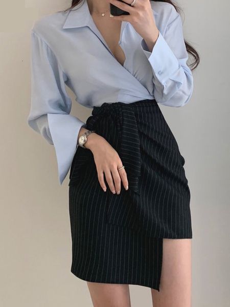 two piece dress shirt set two-piece skirt female blouse asymmetrical draped skirt fashion casual office suit shirt shirt set long sleeve 230, White
two piece dress shirt set two-piece skirt female blouse asymmetrical draped skirt fashion casual office suit shirt shirt set long sleeve 230, White