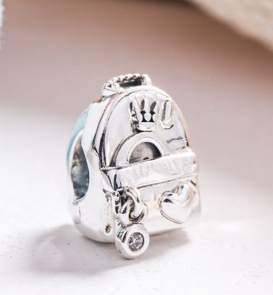 925 sterling silver adventure bag bead with clear cz fits european jewelry pandora style charm bracelets, Black
925 sterling silver adventure bag bead with clear cz fits european jewelry pandora style charm bracelets, Black