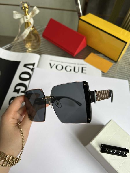

F Letter Sunglasses fund Advanced Sense Women's New Style rameless Trimmed ashion ins Large ace Slim