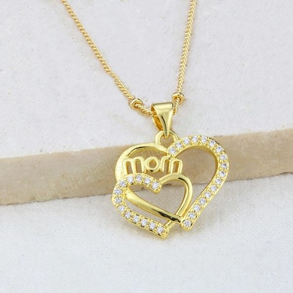 double love mom letter pendant necklace for women copper micro-inlaid zircon party jewelry gift for mother, Silver
double love mom letter pendant necklace for women copper micro-inlaid zircon party jewelry gift for mother, Silver