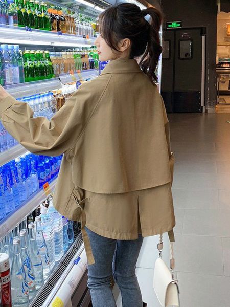 women's trench coats 2023 spring and autumn khaki elegant coat sashes windbreaker loose long sleeve double breasted 230329, Tan;black
women's trench coats 2023 spring and autumn khaki elegant coat sashes windbreaker loose long sleeve double breasted 230329, Tan;black