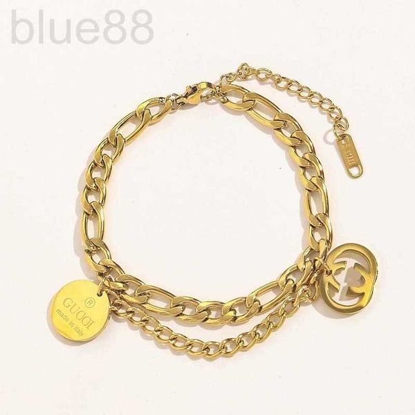 other bracelets designer steel antique double letter jewelry women's stainless double-layer chain simple french bracelet jo1m, Golden;silver
other bracelets designer steel antique double letter jewelry women's stainless double-layer chain simple french bracelet jo1m, Golden;silver