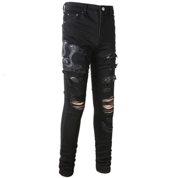 men's jeans animal snake embroidery patchwork jean hombre motorcycle pants fall streetwear ripped jean noir homme zipper jean for men 2, Blue
men's jeans animal snake embroidery patchwork jean hombre motorcycle pants fall streetwear ripped jean noir homme zipper jean for men 2, Blue