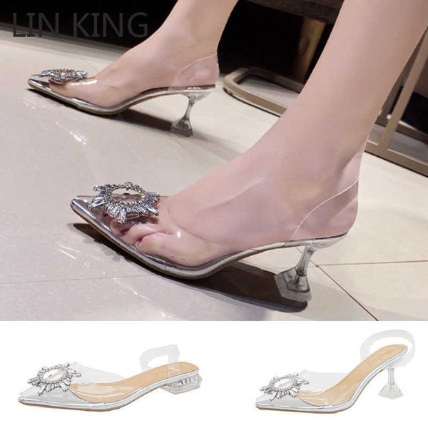 slippers lin king new summer women pumps high heels bling crystal shoes pointed toe ladies party dress transparent slippers, Black
slippers lin king new summer women pumps high heels bling crystal shoes pointed toe ladies party dress transparent slippers, Black