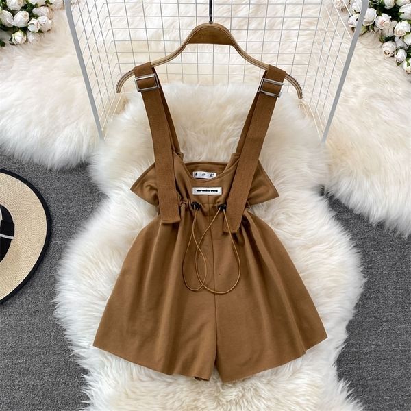 womens shorts vintage women jumpsuit summer casual loose high waist suspender pants solid color female overalls streetwear 230328, White;black
womens shorts vintage women jumpsuit summer casual loose high waist suspender pants solid color female overalls streetwear 230328, White;black