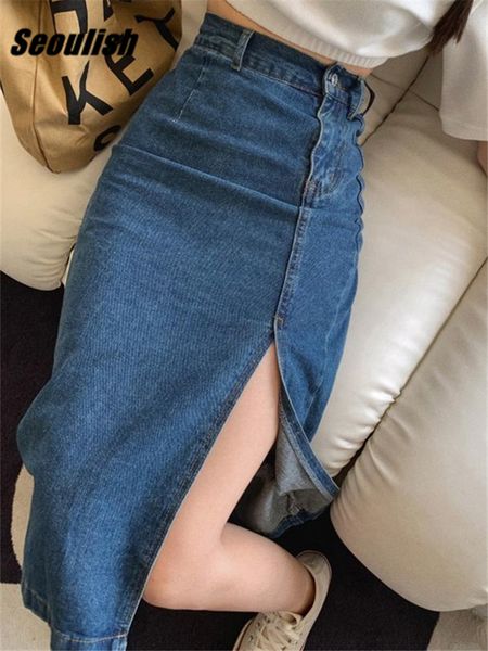 skirts seoulish women's midi denim skiing springsummer side split wasit jeans straight women's a-line pencil skiing 230329, Black
skirts seoulish women's midi denim skiing springsummer side split wasit jeans straight women's a-line pencil skiing 230329, Black