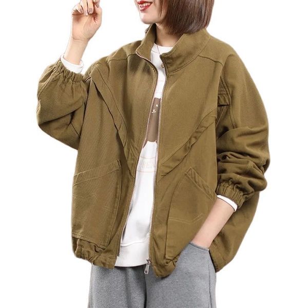 women's trench coats pure cotton casual women spring autumn 2023 korean version of loose solid color simple ladies windbreaker 230329, Tan;black
women's trench coats pure cotton casual women spring autumn 2023 korean version of loose solid color simple ladies windbreaker 230329, Tan;black