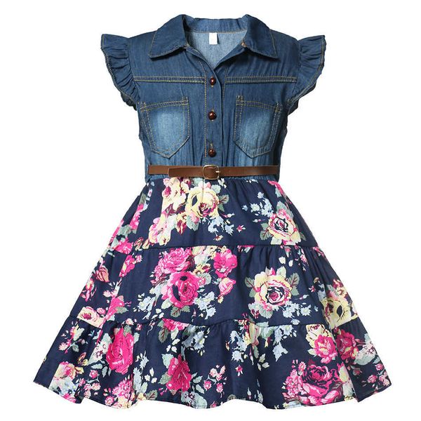 girl's dresses summer girls denim floral dress baby kids fashion outfit party dress with rose 2-10y children flying short sleeve casual, Red;yellow
girl's dresses summer girls denim floral dress baby kids fashion outfit party dress with rose 2-10y children flying short sleeve casual, Red;yellow