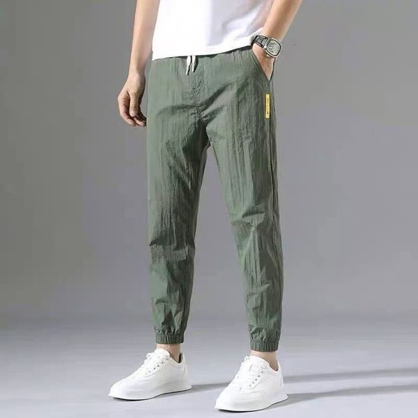men's pants spring autumn ice silk sports jogging breathable clothing casual loose trousers fashion streetwear 230329, Black
men's pants spring autumn ice silk sports jogging breathable clothing casual loose trousers fashion streetwear 230329, Black