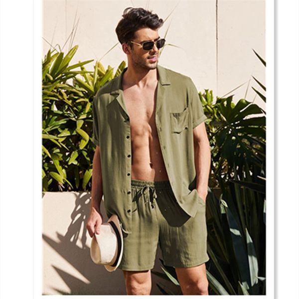 men's casual shirts mrmt 2023 brand mens linen short sleeve loose cotton and cardigan shorts suit 230329, White;black
men's casual shirts mrmt 2023 brand mens linen short sleeve loose cotton and cardigan shorts suit 230329, White;black