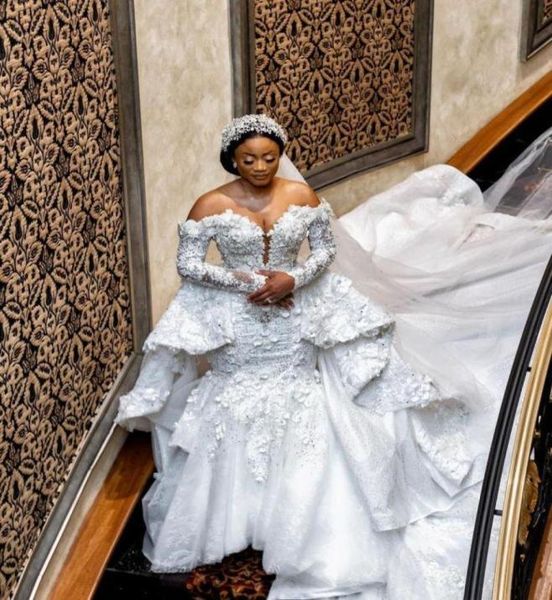 plus size african mermaid wedding dresses with detachable train arabic aso ebi beaded floral ruffles long sleeve bridal gowns7649331, White
plus size african mermaid wedding dresses with detachable train arabic aso ebi beaded floral ruffles long sleeve bridal gowns7649331, White