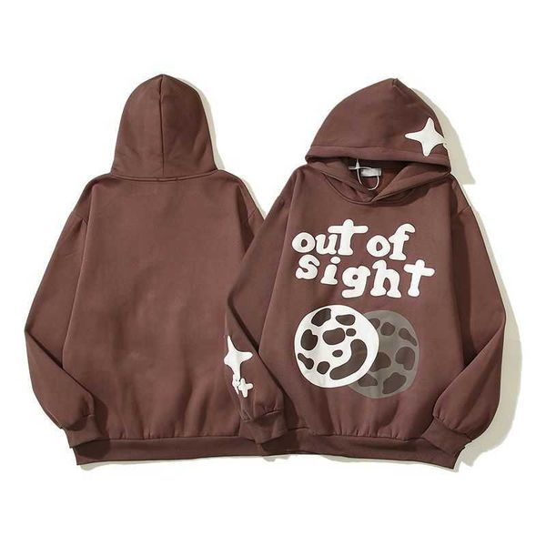 american high street little fashion broken moon graffiti foam letter loose couple men's and women's hooded sweater, Black;brown
american high street little fashion broken moon graffiti foam letter loose couple men's and women's hooded sweater, Black;brown