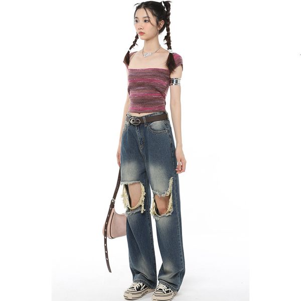 women's jean's ripped jeans summer y2k vintage straight baggy high waist streetwear pants femme wide leg blue denim trouser 230329
women's jean's ripped jeans summer y2k vintage straight baggy high waist streetwear pants femme wide leg blue denim trouser 230329