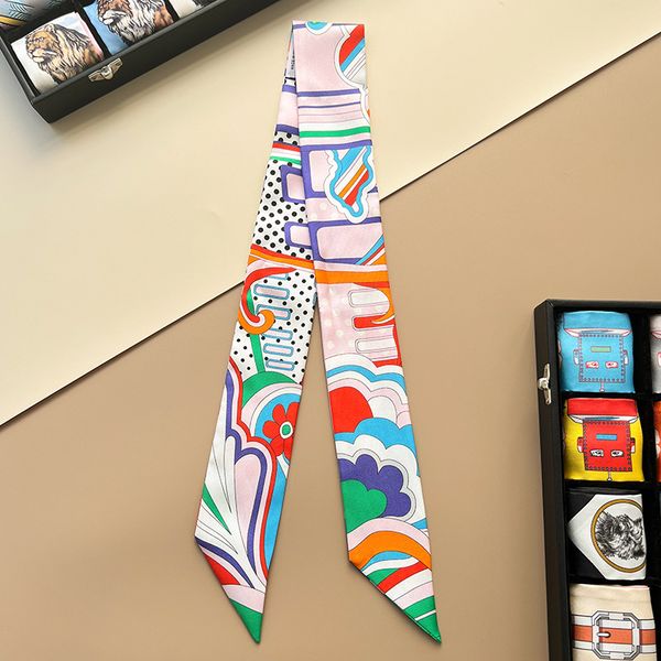 and high-end finsbury rainbow silk scarf womens silk long twill bag ribbon handle decorative bandage silk arm bag ribbon h, Blue;gray
and high-end finsbury rainbow silk scarf womens silk long twill bag ribbon handle decorative bandage silk arm bag ribbon h, Blue;gray
