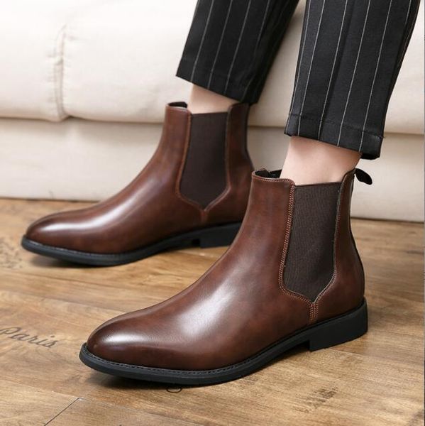 new men pointed ankle boots chelsea boots classic high boots fashion business casual street party elegant design shoe, Black
new men pointed ankle boots chelsea boots classic high boots fashion business casual street party elegant design shoe, Black
