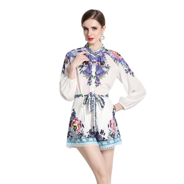 summer designer floral short pant sets white two piece sets 2023 women print party shirt and short trousers lace up bow 2 piece set long sle
summer designer floral short pant sets white two piece sets 2023 women print party shirt and short trousers lace up bow 2 piece set long sle